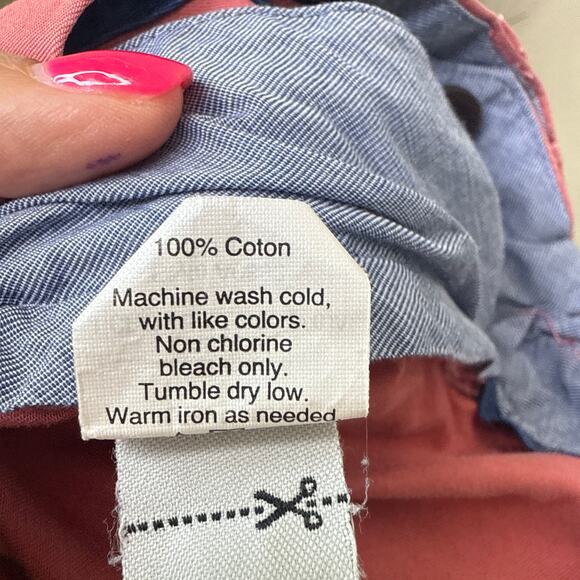 J.Crew Club Men's 10.5" Washed Red Cotton Flat Front Shorts SZ 32 Preppy‎ Summer - Picture 7 of 7